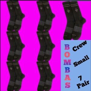 Bombas Crew Calf Socks Small Black~Grey Womens BNWT 7 Pair Bee Better